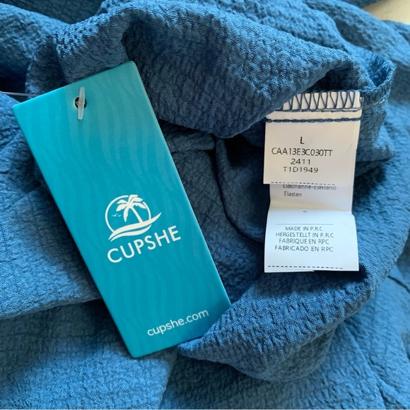 Cupshe Large Blue V-Neck Cami Jogger Jumpsuit NWT Beach Vacation Resortwear - Picture 10 of 17